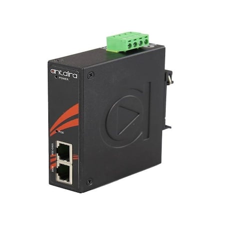 Antaira Industrial IEEE 802.3bt Gigabit Type 3 4PPoE Injector, EOT, -40 degree C ~ 75 degree C INJ-0200G-60-24-T